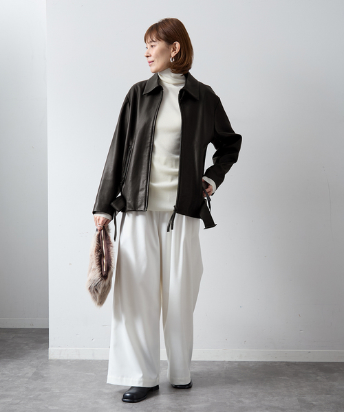 レザージップブルゾン（ライダースジャケット）｜VERMEIL par iena