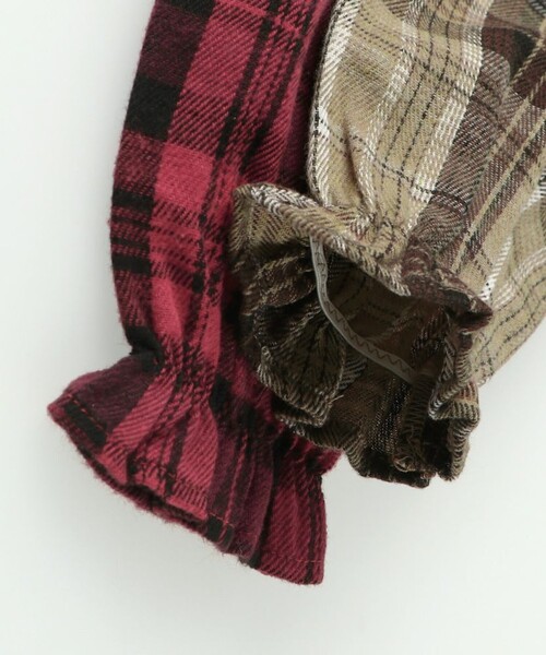BRANSHES（ブランシェス）の「チェック柄ワンピース（ワンピース・キッズ・レッド/ブラウン・140/150/130/80/100/90/110/120）」の11枚目の写真