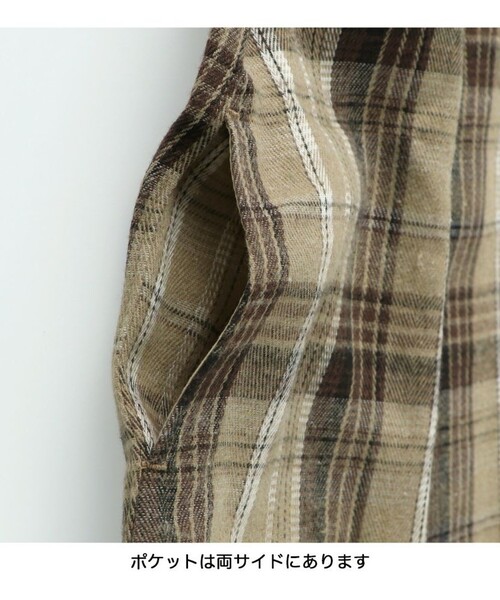 BRANSHES（ブランシェス）の「チェック柄ワンピース（ワンピース・キッズ・レッド/ブラウン・140/150/130/80/100/90/110/120）」の12枚目の写真