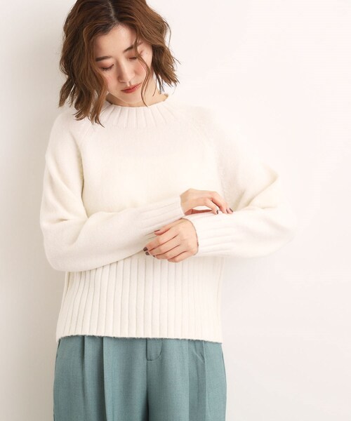 grove（グローブ）の「【洗える】バックリブ切替ニット（ニット/セーター・レディース・チャコールグレー/オフホワイト/ピンク/ブルー/ナチュラル・02/03/01/04/05）」の14枚目の写真