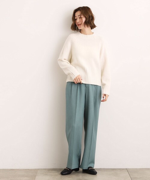 grove（グローブ）の「【洗える】バックリブ切替ニット（ニット/セーター・レディース・チャコールグレー/オフホワイト/ピンク/ブルー/ナチュラル・02/03/01/04/05）」の16枚目の写真