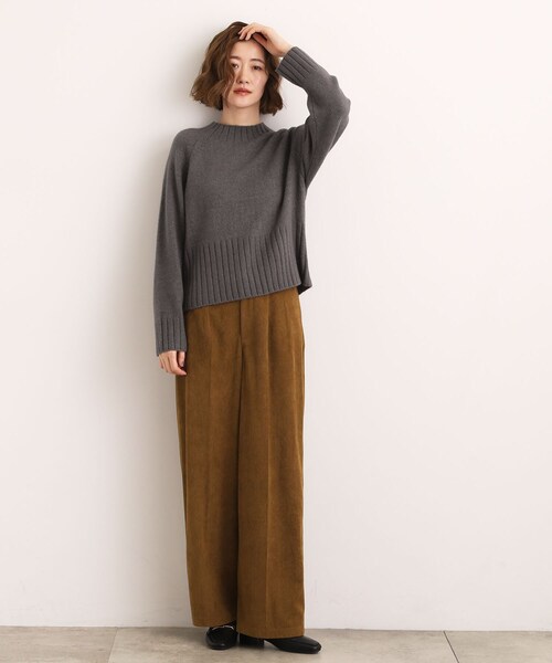 grove（グローブ）の「【洗える】バックリブ切替ニット（ニット/セーター・レディース・チャコールグレー/オフホワイト/ピンク/ブルー/ナチュラル・02/03/01/04/05）」の21枚目の写真