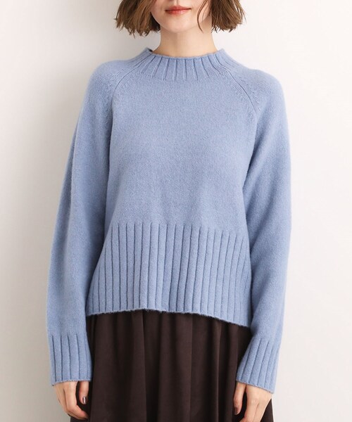 grove（グローブ）の「【洗える】バックリブ切替ニット（ニット/セーター・レディース・チャコールグレー/オフホワイト/ピンク/ブルー/ナチュラル・02/03/01/04/05）」の6枚目の写真