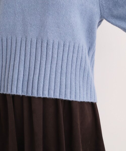 grove（グローブ）の「【洗える】バックリブ切替ニット（ニット/セーター・レディース・チャコールグレー/オフホワイト/ピンク/ブルー/ナチュラル・02/03/01/04/05）」の11枚目の写真