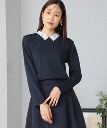 GALLORIA | レース衿付きプルオーバー(Tシャツ/カットソー)
