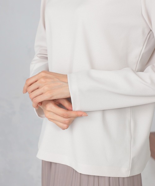 GALLORIA（ギャローリア）の「レース衿付きプルオーバー（Tシャツ/カットソー・レディース・オートミール/ネイビー・S/M/L/LL）」の7枚目の写真