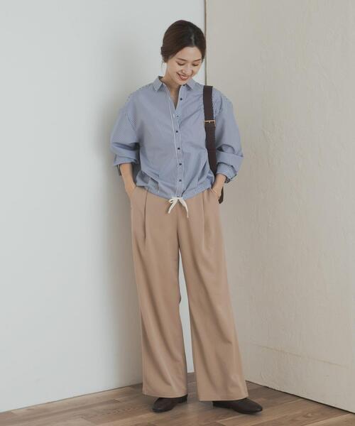 URBAN RESEARCH DOORS（アーバンリサーチドアーズ）の「ストライプドロストシャツ（シャツ/ブラウス・レディース・ネイビー/ブラウン・MEDIUM）」の20枚目の写真