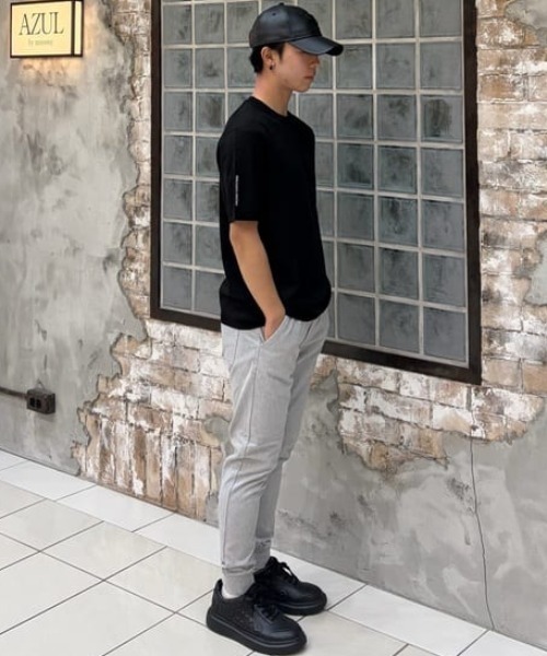 AZUL by moussy(アズールバイマウジー)の「【リピート率No.1】EASY ACTION SLIM JOGGER 2ND イージーアクションスリムジョガー(スウェットパンツ・メンズ・カーキ/杢グレー/ブラック/ライトベージュ・X-SMALL/SMALL/MEDIUM/LARGE/X-LARGE)」の12枚目の写真