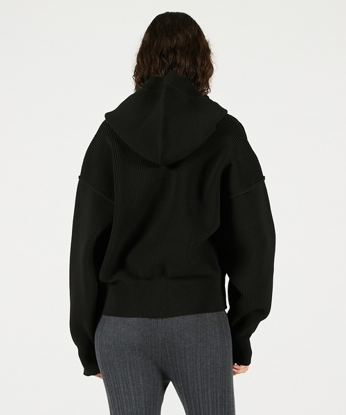 PRANK PROJECT（プランクプロジェクト）の「【Pre-Order】フーディーニットカーディガン / Hoodie Knit Cardigan（カーディガン/ボレロ・レディース・ブラック/グレー・FREE）」の13枚目の写真