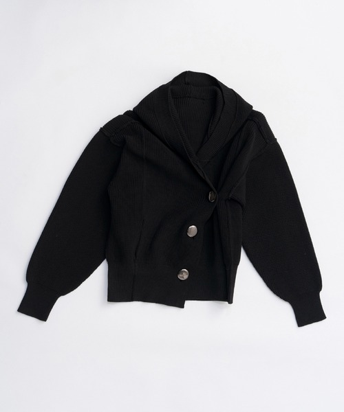 PRANK PROJECT（プランクプロジェクト）の「【Pre-Order】フーディーニットカーディガン / Hoodie Knit Cardigan（カーディガン/ボレロ・レディース・ブラック/グレー・FREE）」の15枚目の写真