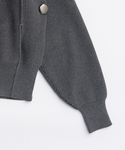 PRANK PROJECT（プランクプロジェクト）の「【Pre-Order】フーディーニットカーディガン / Hoodie Knit Cardigan（カーディガン/ボレロ・レディース・ブラック/グレー・FREE）」の7枚目の写真