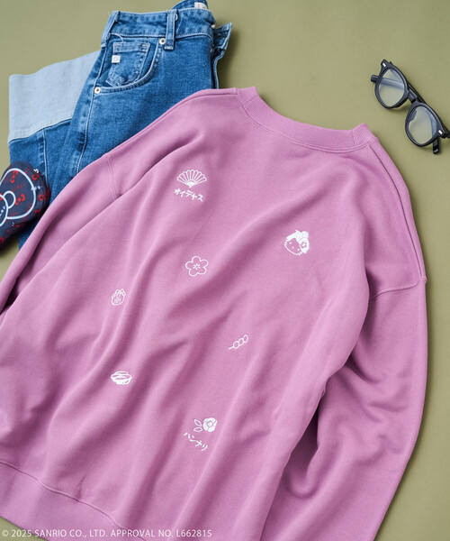 FREAK'S STORE(フリークスストア)の「SANRIO/サンリオ はんなり ”HELLO KITTY” スウェット/ハローキティ(スウェット・レディース・チャコール/グレー/パープル・フリ-)」の3枚目の写真