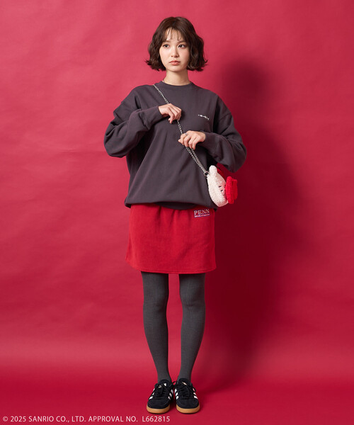FREAK'S STORE(フリークスストア)の「SANRIO/サンリオ はんなり ”HELLO KITTY” スウェット/ハローキティ(スウェット・レディース・チャコール/グレー/パープル・フリ-)」の4枚目の写真