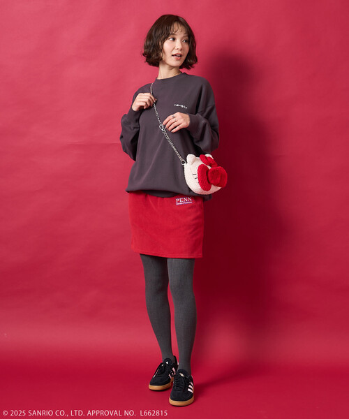 FREAK'S STORE(フリークスストア)の「SANRIO/サンリオ はんなり ”HELLO KITTY” スウェット/ハローキティ(スウェット・レディース・チャコール/グレー/パープル・フリ-)」の5枚目の写真