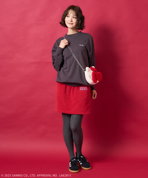FREAK'S STORE(フリークスストア)の「SANRIO/サンリオ はんなり ”HELLO KITTY” スウェット/ハローキティ(スウェット・レディース・チャコール/グレー/パープル・フリ-)」の6枚目の写真
