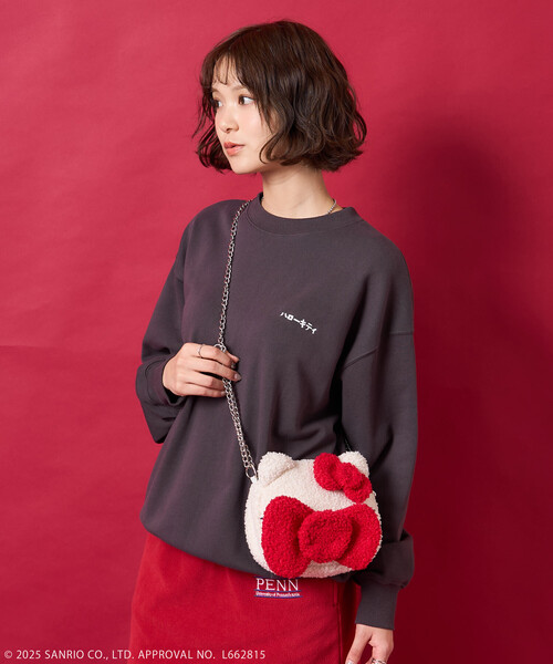 FREAK'S STORE(フリークスストア)の「SANRIO/サンリオ はんなり ”HELLO KITTY” スウェット/ハローキティ(スウェット・レディース・チャコール/グレー/パープル・フリ-)」の11枚目の写真