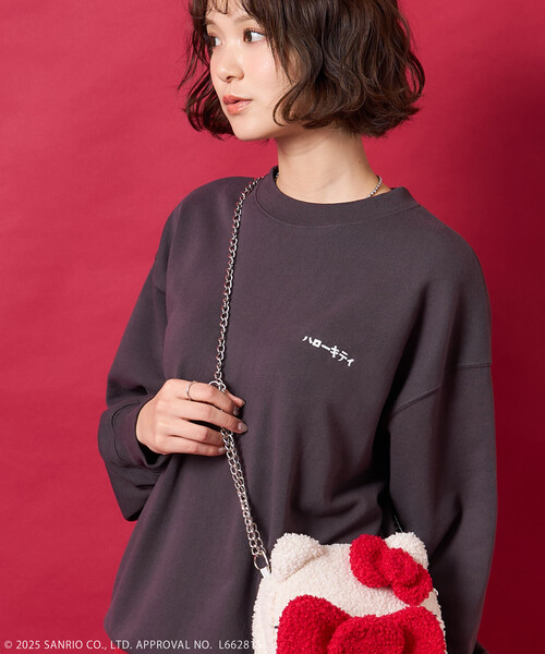 FREAK'S STORE(フリークスストア)の「SANRIO/サンリオ はんなり ”HELLO KITTY” スウェット/ハローキティ(スウェット・レディース・チャコール/グレー/パープル・フリ-)」の13枚目の写真