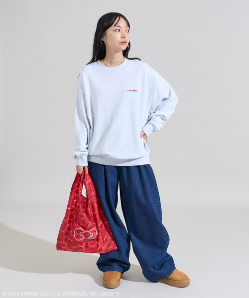 FREAK'S STORE(フリークスストア)の「SANRIO/サンリオ はんなり ”HELLO KITTY” スウェット/ハローキティ(スウェット・レディース・チャコール/グレー/パープル・フリ-)」の15枚目の写真