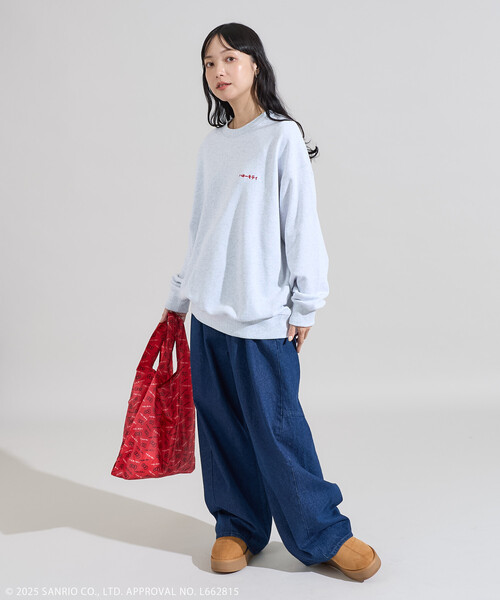 FREAK'S STORE(フリークスストア)の「SANRIO/サンリオ はんなり ”HELLO KITTY” スウェット/ハローキティ(スウェット・レディース・チャコール/グレー/パープル・フリ-)」の17枚目の写真
