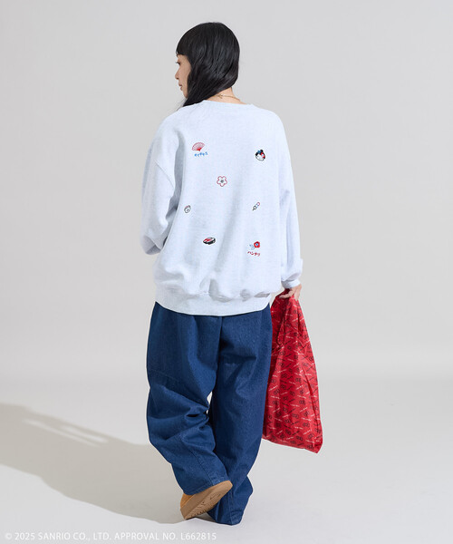 FREAK'S STORE(フリークスストア)の「SANRIO/サンリオ はんなり ”HELLO KITTY” スウェット/ハローキティ(スウェット・レディース・チャコール/グレー/パープル・フリ-)」の19枚目の写真
