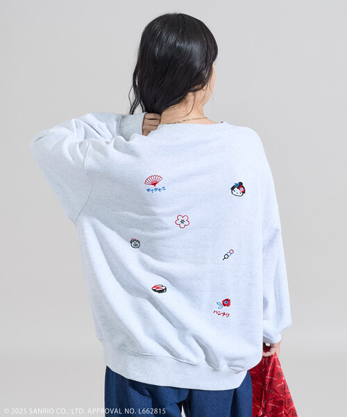 FREAK'S STORE(フリークスストア)の「SANRIO/サンリオ はんなり ”HELLO KITTY” スウェット/ハローキティ(スウェット・レディース・チャコール/グレー/パープル・フリ-)」の20枚目の写真