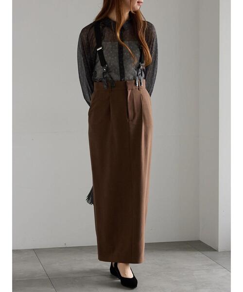 Te chichi(テチチ)の「サスペンダータイトスカート(スカート・レディース・ブラウン/グレー・F)」の6枚目の写真