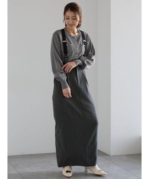 Te chichi(テチチ)の「サスペンダータイトスカート(スカート・レディース・ブラウン/グレー・F)」の9枚目の写真