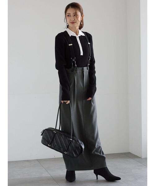 Te chichi(テチチ)の「サスペンダータイトスカート(スカート・レディース・ブラウン/グレー・F)」の10枚目の写真