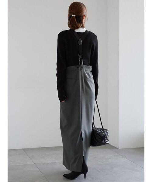 Te chichi(テチチ)の「サスペンダータイトスカート(スカート・レディース・ブラウン/グレー・F)」の11枚目の写真