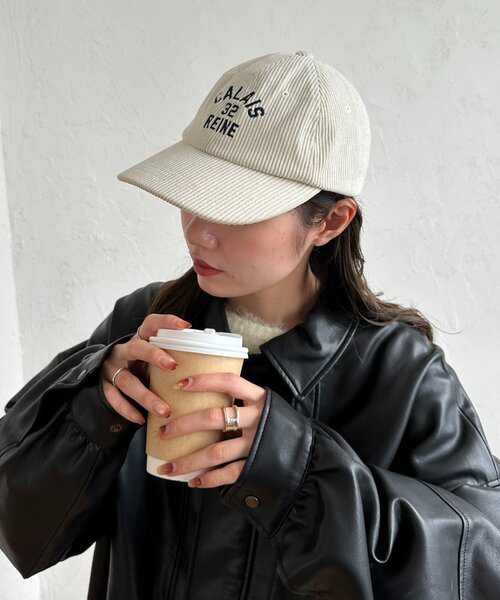 DISCOAT（ディスコート）の「【ユニセックス】コーデュロイスーベニアキャップ（キャップ・レディース・アイボリー/ブラック/ブラウン/ベージュ・FREE）」の2枚目の写真