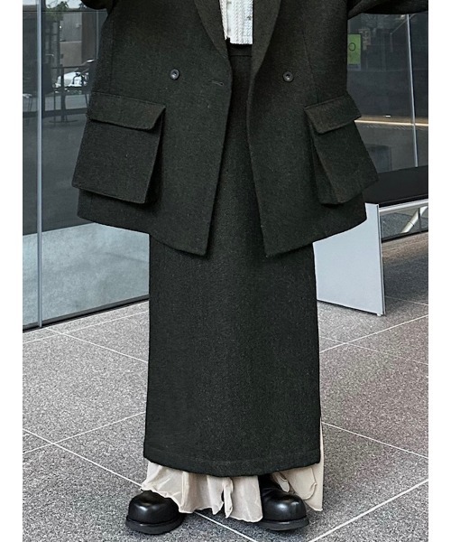 ELCHELE（エルチェレ）の「2ZIP PENCIL SKIRT（スカート・レディース・モスグリーン/ダークウッド・38/36）」の2枚目の写真