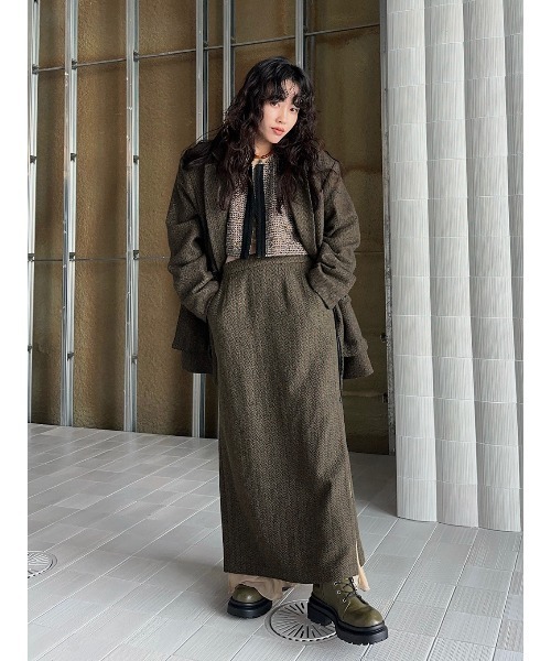 ELCHELE（エルチェレ）の「2ZIP PENCIL SKIRT（スカート・レディース・モスグリーン/ダークウッド・38/36）」の3枚目の写真