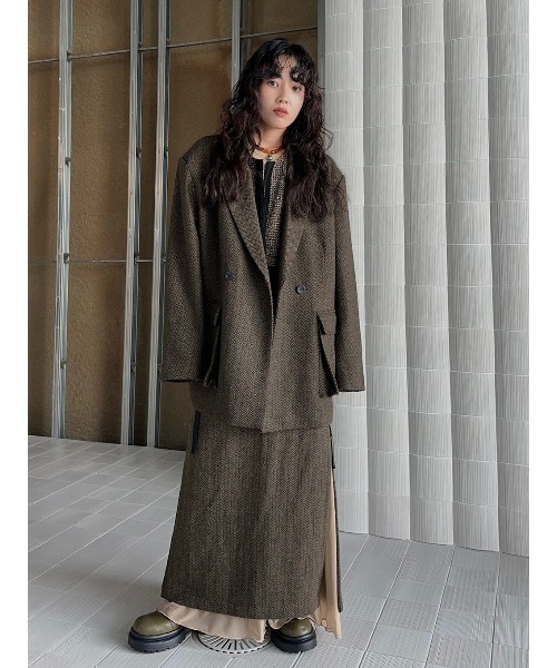 ELCHELE（エルチェレ）の「2ZIP PENCIL SKIRT（スカート・レディース・モスグリーン/ダークウッド・38/36）」の4枚目の写真