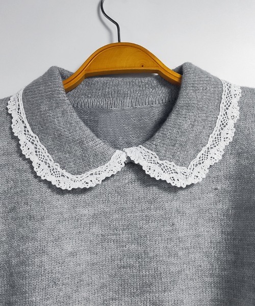 セール】レース襟付きニットトップス（ニット/セーター）｜ReRe（リリ