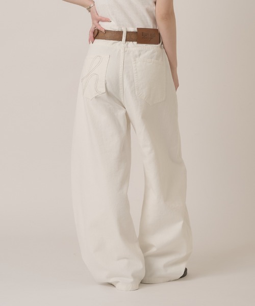hazyl（ヘイジル）の「stitch curve pants / ステッチカーブパンツ