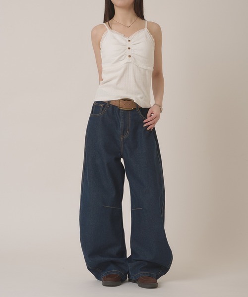 stitch curve pants / ステッチカーブパンツ(デニムパンツ)|hazyl stitch curve pants / ステッチカーブパンツ(デニムパンツ)|hazyl