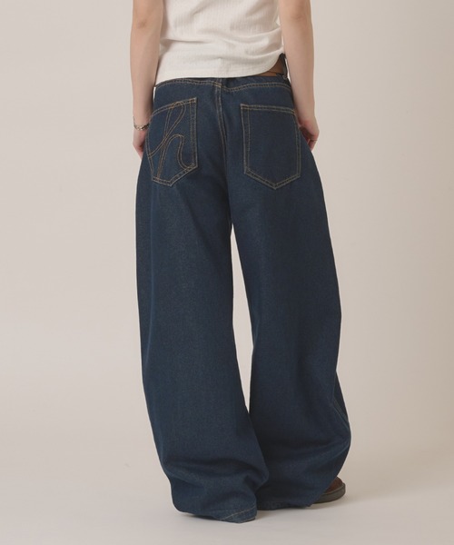 stitch curve pants / ステッチカーブパンツ(デニムパンツ)|hazyl stitch curve pants / ステッチカーブパンツ(デニムパンツ)|hazyl