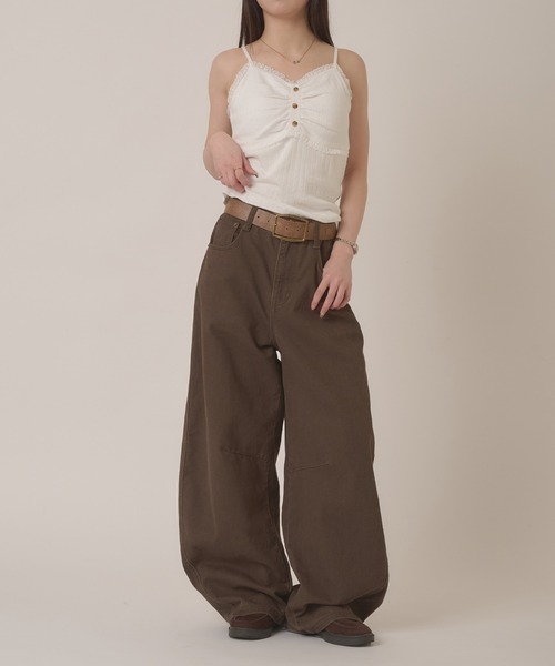 stitch curve pants / ステッチカーブパンツ（デニムパンツ）｜hazyl