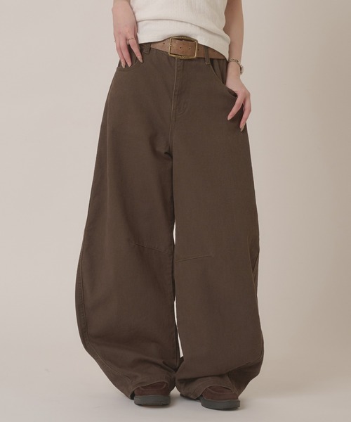 stitch curve pants / ステッチカーブパンツ（デニムパンツ）｜hazyl