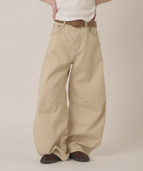 stitch curve pants / ステッチカーブパンツ（デニムパンツ）｜hazyl