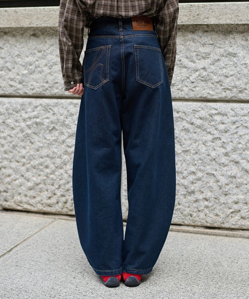 stitch curve pants / ステッチカーブパンツ（デニムパンツ）｜hazyl