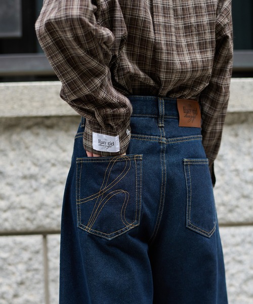 stitch curve pants / ステッチカーブパンツ（デニムパンツ）｜hazyl