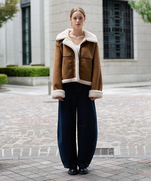 hazyl（ヘイジル）の「stitch curve pants / ステッチカーブパンツ（デニムパンツ・レディース・ブラウン系その他/ブルー・SMALL/MEDIUM）」の16枚目の写真