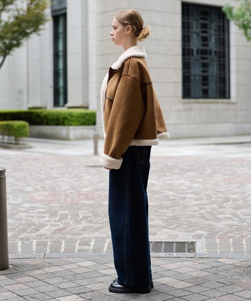 hazyl（ヘイジル）の「stitch curve pants / ステッチカーブパンツ（デニムパンツ・レディース・ブラウン系その他/ブルー・SMALL/MEDIUM）」の18枚目の写真