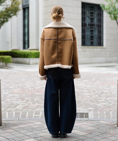 hazyl（ヘイジル）の「stitch curve pants / ステッチカーブパンツ（デニムパンツ・レディース・ブラウン系その他/ブルー・SMALL/MEDIUM）」の19枚目の写真