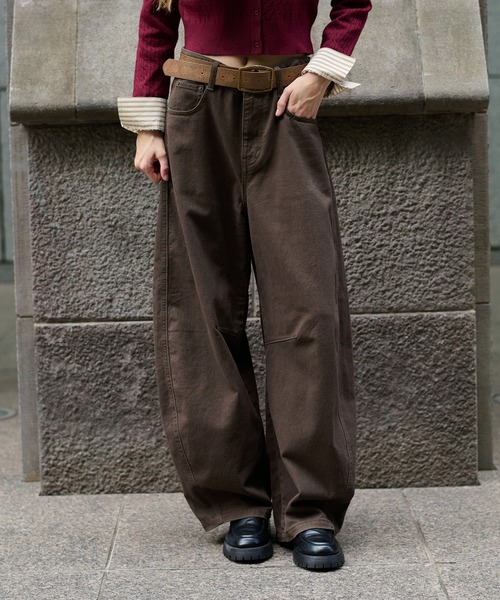 stitch curve pants / ステッチカーブパンツ（デニムパンツ）｜hazyl