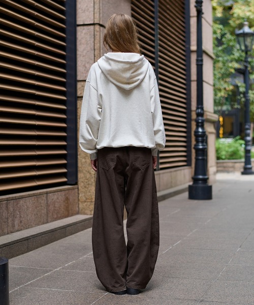 hazyl ステッチカーブパンツ茶色　 Sサイズ stitch curve pants / ステッチカーブパンツ（デニムパンツ）｜hazyl