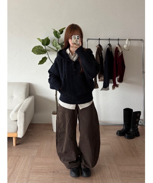 stitch curve pants / ステッチカーブパンツ（デニムパンツ）｜hazyl