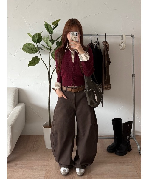 stitch curve pants / ステッチカーブパンツ（デニムパンツ）｜hazyl