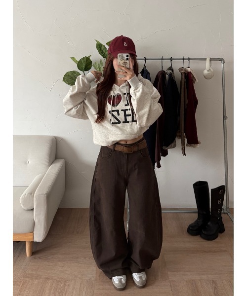 stitch curve pants / ステッチカーブパンツ（デニムパンツ）｜hazyl